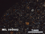 Thin Section Photo of Sample MIL 090982 in Cross-Polarized Light with 2.5X Magnification