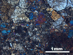 Thin Section Photo of Sample MIL 11201 in Cross-Polarized Light with 2.5X Magnification