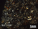 Thin Section Photo of Sample MIL 11290 in Cross-Polarized Light with 1.25x Magnification