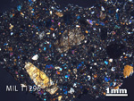 Thin Section Photo of Sample MIL 11296 in Cross-Polarized Light with 1.25X Magnification