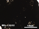 Thin Section Photo of Sample MIL 13032 in Plane-Polarized Light with 2.5X Magnification