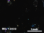 Thin Section Photo of Sample MIL 13032 in Cross-Polarized Light with 2.5X Magnification