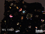 Thin Section Photo of Sample MIL 13067 in Cross-Polarized Light with 1.25X Magnification