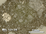 Thin Section Photo of Sample MIL 13136 in Reflected Light with 2.5X Magnification