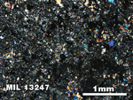 Thin Section Photo of Sample MIL 13247 in Cross-Polarized Light with 2.5X Magnification