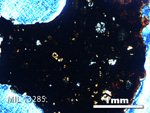 Thin Section Photo of Sample MIL 13285 in Cross-Polarized Light with 2.5X Magnification