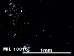 Thin Section Photo of Sample MIL 13316 in Cross-Polarized Light with 5X Magnification