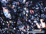 Thin Section Photo of Sample MIL 13317 in Cross-Polarized Light with 2.5X Magnification