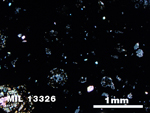 Thin Section Photo of Sample MIL 13326 in Cross-Polarized Light with 2.5X Magnification