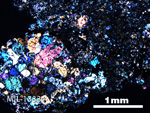 Thin Section Photo of Sample MIL 13331 in Cross-Polarized Light with 2.5X Magnification
