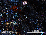 Thin Section Photo of Sample MIL 15014 in Cross-Polarized Light with 5X Magnification