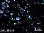 Thin Section Photo of Sample MIL 15046 in Cross-Polarized Light with 2.5X Magnification