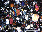 Thin Section Photo of Sample MIL 15080 in Cross-Polarized Light with 2.5X Magnification