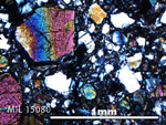 Thin Section Photo of Sample MIL 15080 in Cross-Polarized Light with 5X Magnification