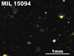 Thin Section Photo of Sample MIL 15094 in Cross-Polarized Light with 2.5X Magnification
