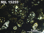 Thin Section Photo of Sample MIL 15255 in Plane-Polarized Light with 2.5X Magnification