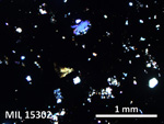 Thin Section Photo of Sample MIL 15302 in Cross-Polarized Light with 5X Magnification