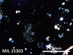 Thin Section Photo of Sample MIL 15303 in Cross-Polarized Light with 5X Magnification