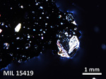 Thin Section Photo of Sample MIL 15419 in Cross-Polarized Light with 2.5X Magnification
