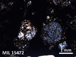Thin Section Photo of Sample MIL 15472 in Plane-Polarized Light with 2.5X Magnification