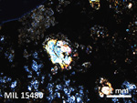 Thin Section Photo of Sample MIL 15480 in Cross-Polarized Light with 2.5X Magnification