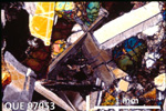 Thin Section Photo of Sample QUE 97053 in Cross-Polarized Light with 2.5X Magnification
