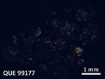Thin Section Photo of Sample QUE 99177 in Cross-Polarized Light with  Magnification