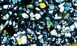 Thin Section Photograph of Sample GRA 98098 in Cross-Polarized Light