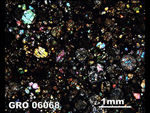 Thin Section Photograph of Sample GRO 06068 in Cross-Polarized Light