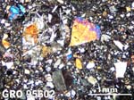 Thin Section Photograph of Sample GRO 95602 in Cross-Polarized Light