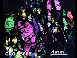 Thin Section Photograph of Sample GRO 95608 in Cross-Polarized Light