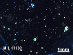 Thin Section Photo of Sample MIL 11130 in Cross-Polarized Light with 1.25X Magnification