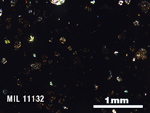 Thin Section Photo of Sample MIL 11132 in Cross-Polarized Light with 2.5X Magnification