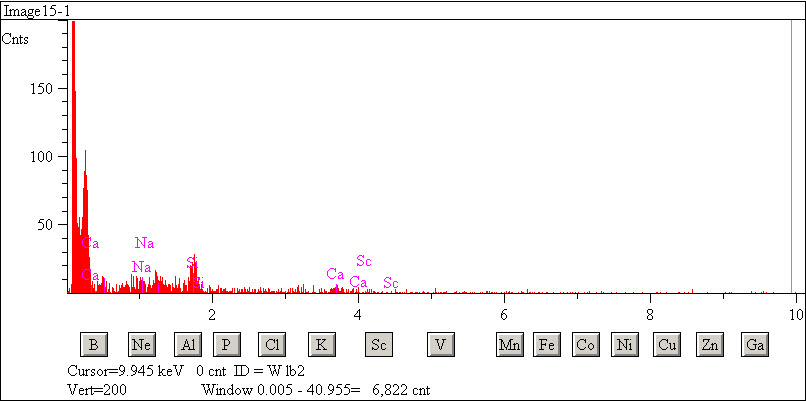 EDS spectra of sample L2071-E-4 at test location 1.