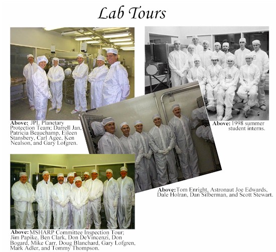 Pictures of lab tours.