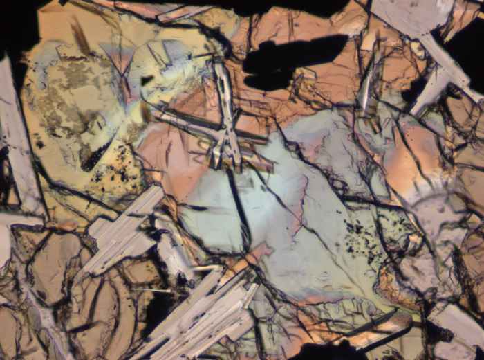 Thin Section Photograph of Apollo 11 Sample 10003,153 in Plane-Polarized Light at 10x Magnification and 0.7 mm Field of View (View #6)