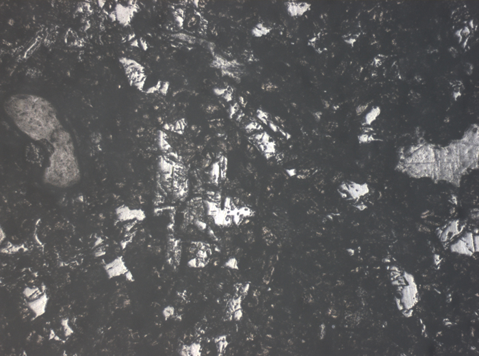 Thin Section Photograph of Apollo 11 Sample 10017,336 in Reflected Light at 2.5x Magnification and 2.85 mm Field of View (View #1)