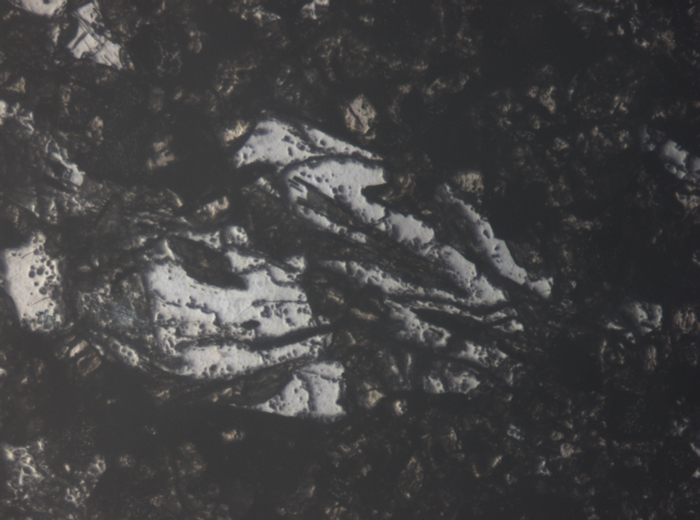 Thin Section Photograph of Apollo 11 Sample 10017,336 in Reflected Light at 5x Magnification and 1.4 mm Field of View (View #2)