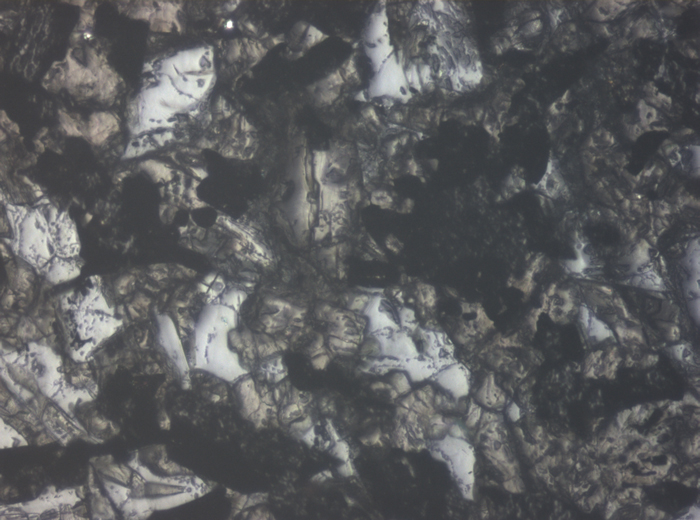 Thin Section Photograph of Apollo 11 Sample 10017,336 in Reflected Light at 10x Magnification and 0.7 mm Field of View (View #5)