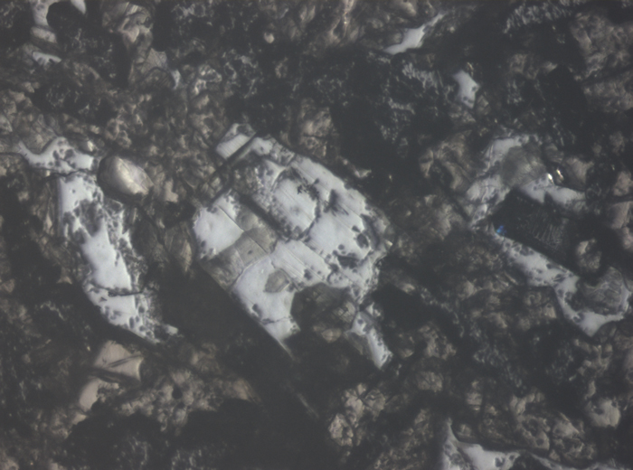 Thin Section Photograph of Apollo 11 Sample 10017,336 in Reflected Light at 10x Magnification and 0.7 mm Field of View (View #6)