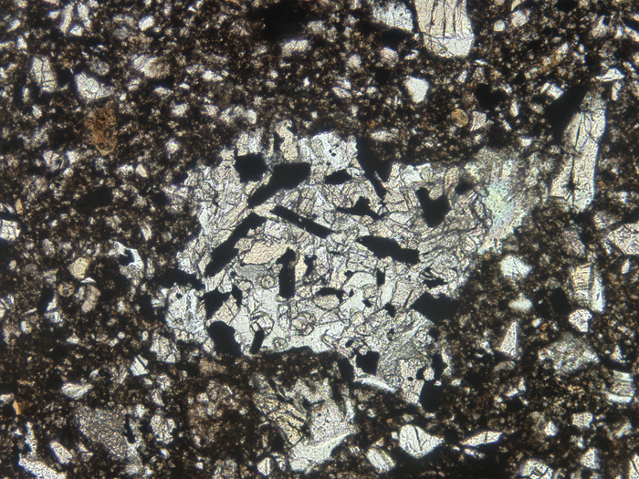 Thin Section Photograph of Apollo 11 Sample 10019,14 in Plane-Polarized Light at 10x Magnification and 1.15 mm Field of View (View #3)