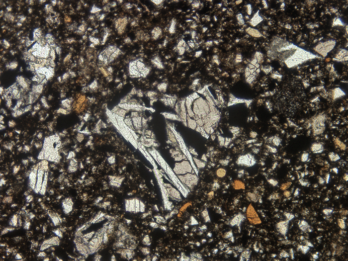 Thin Section Photograph of Apollo 11 Sample 10019,14 in Plane-Polarized Light at 10x Magnification and 1.15 mm Field of View (View #4)