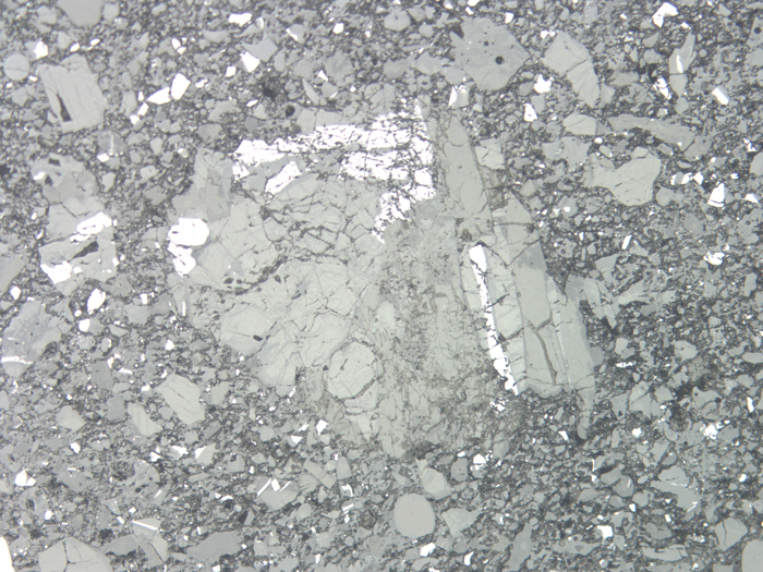 Thin Section Photograph of Apollo 11 Sample 10021,29 in Reflected Light at 10x Magnification and 1.15 mm Field of View (View #5)