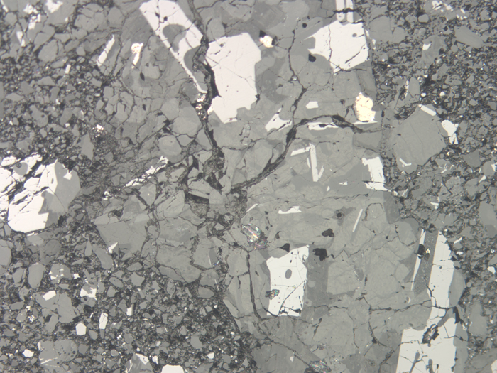 Thin Section Photograph of Apollo 11 Sample 10021,29 in Reflected Light at 10x Magnification and 1.15 mm Field of View (View #7)