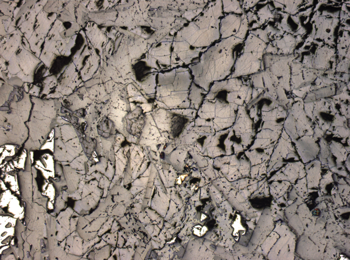 Thin Section Photograph of Apollo 11 Sample 10044,12 in Reflected Light at 2.5x Magnification and 2.85 mm Field of View (View #1)