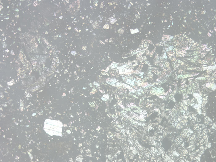 Thin Section Photograph of Apollo 11 Sample 10046,5 in Reflected Light at 5x Magnification and 2.3 mm Field of View (View #1)