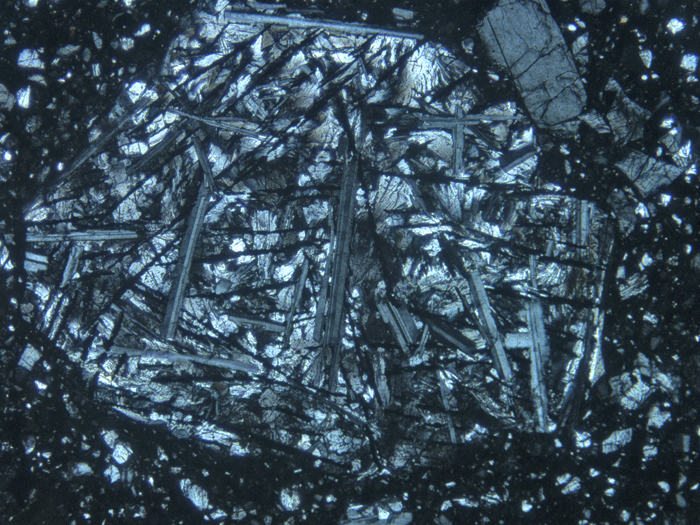 Thin Section Photograph of Apollo 11 Sample 10046,5 in Cross-Polarized Light at 10x Magnification and 1.15 mm Field of View (View #2)