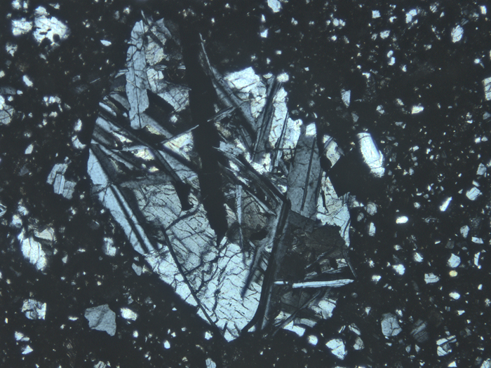 Thin Section Photograph of Apollo 11 Sample 10046,5 in Cross-Polarized Light at 10x Magnification and 1.15 mm Field of View (View #4)