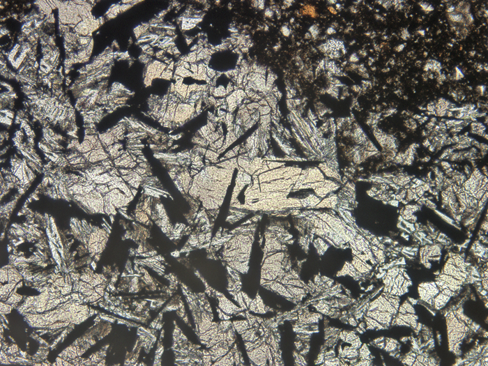 Thin Section Photograph of Apollo 11 Sample 10046,5 in Plane-Polarized Light at 10x Magnification and 1.15 mm Field of View (View #5)