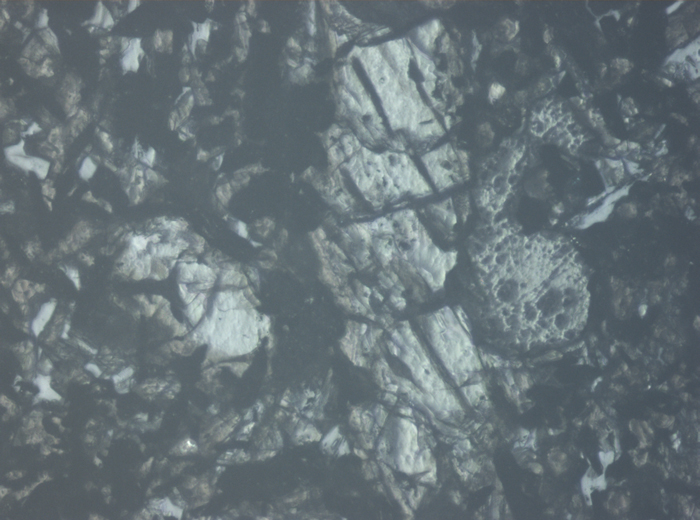 Thin Section Photograph of Apollo 11 Sample 10049,40 in Reflected Light at 10x Magnification and 0.7 mm Field of View (View #2)